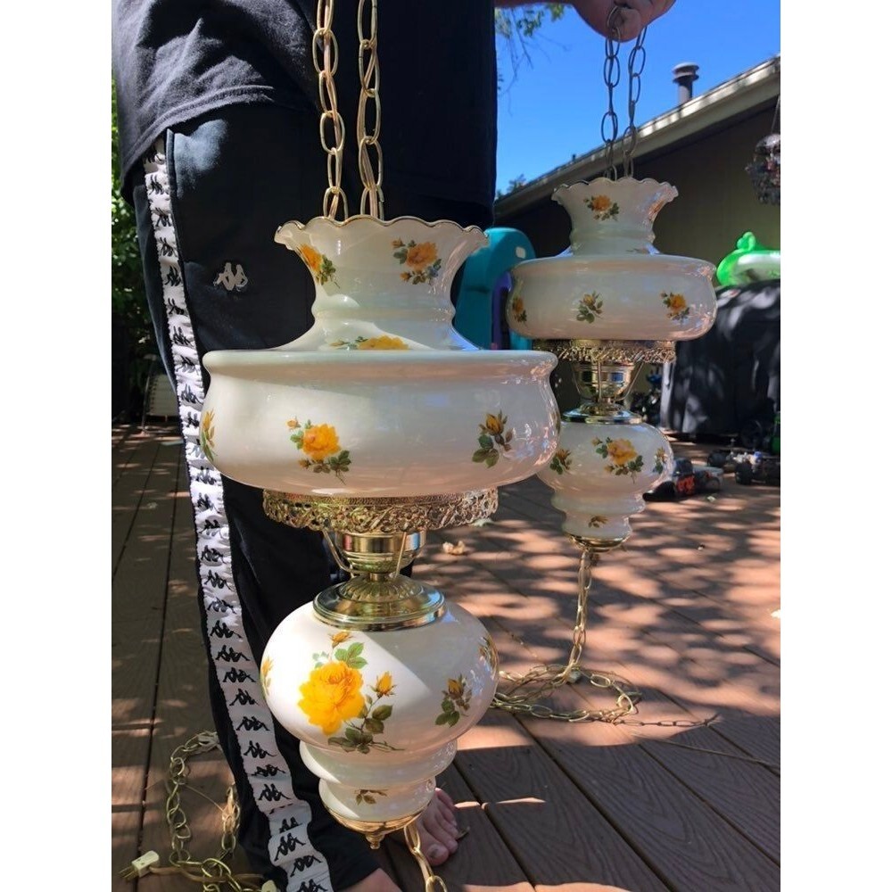 Pair of Gorgeous Swag Lamps